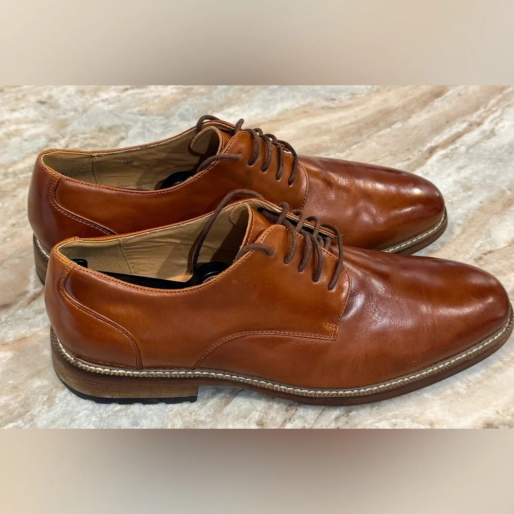 Men’s JOSEPH ABBOUD Brown leather Oxford dress shoes- Size 10D